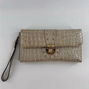 RARE VINTAGE MISSONI LEATHER GREY CLUTCH WALLET